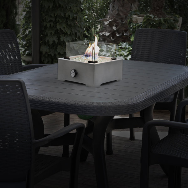 SierraCollection 7.7'' H Concrete Propane Outdoor Fire Pit Table Insert